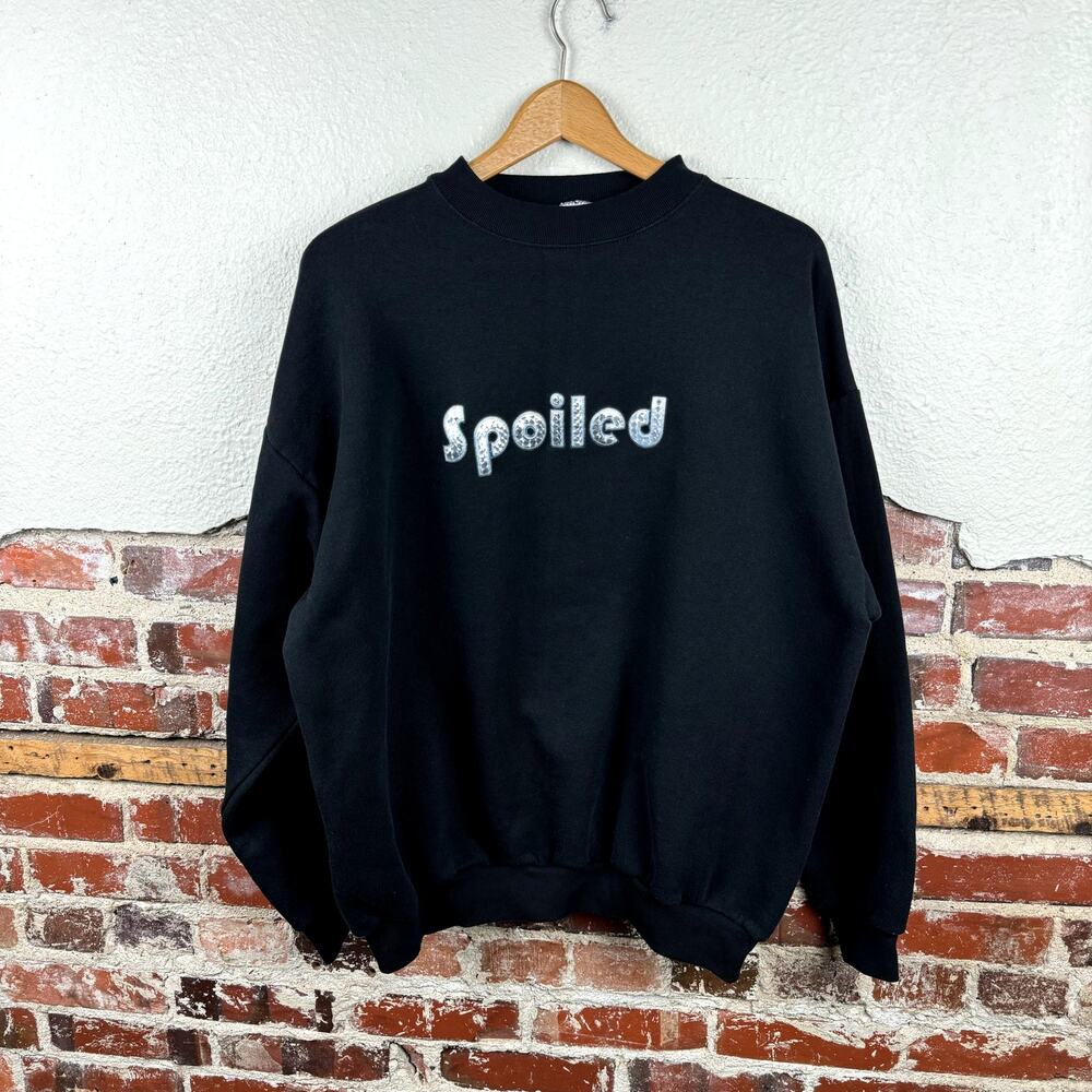 Vintage Freeze Sweatshirt Sz XL Black Fleece Crewneck Spoiled Cute Funny USA 90s